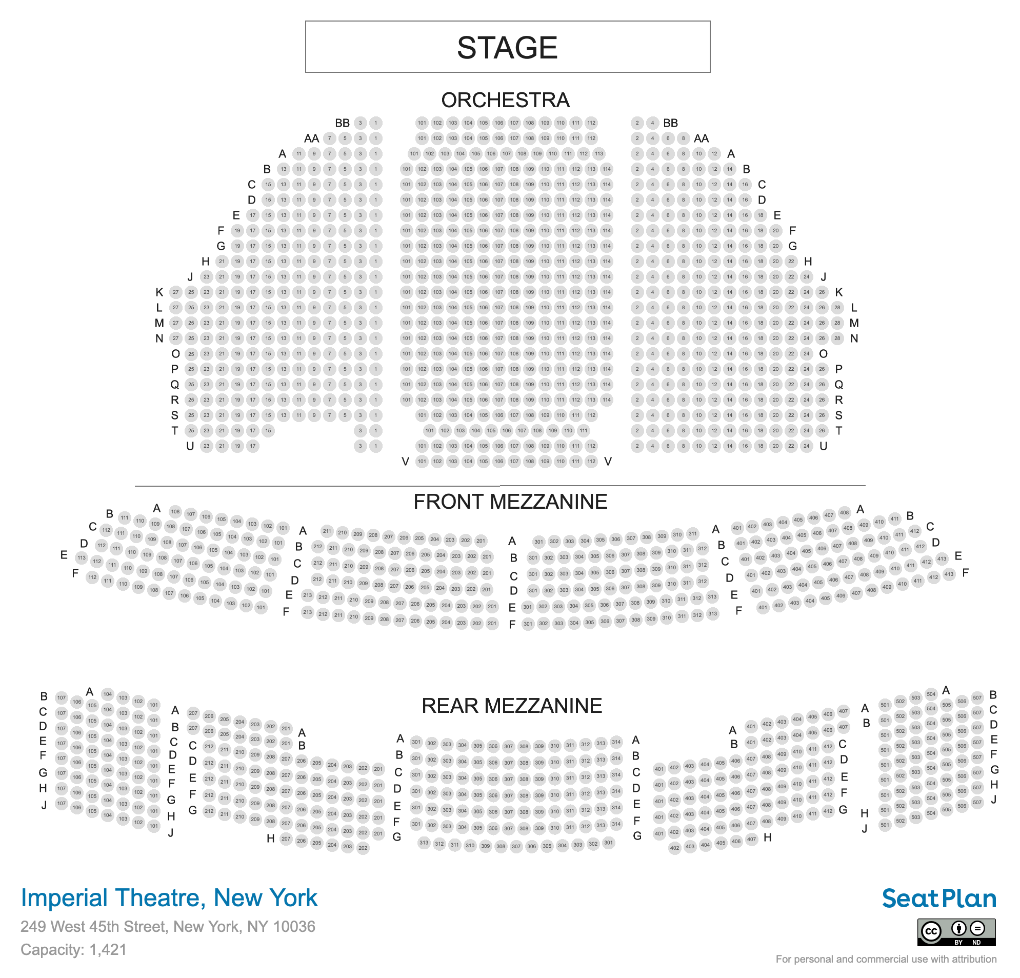 Imperial Theatre Seating Chart