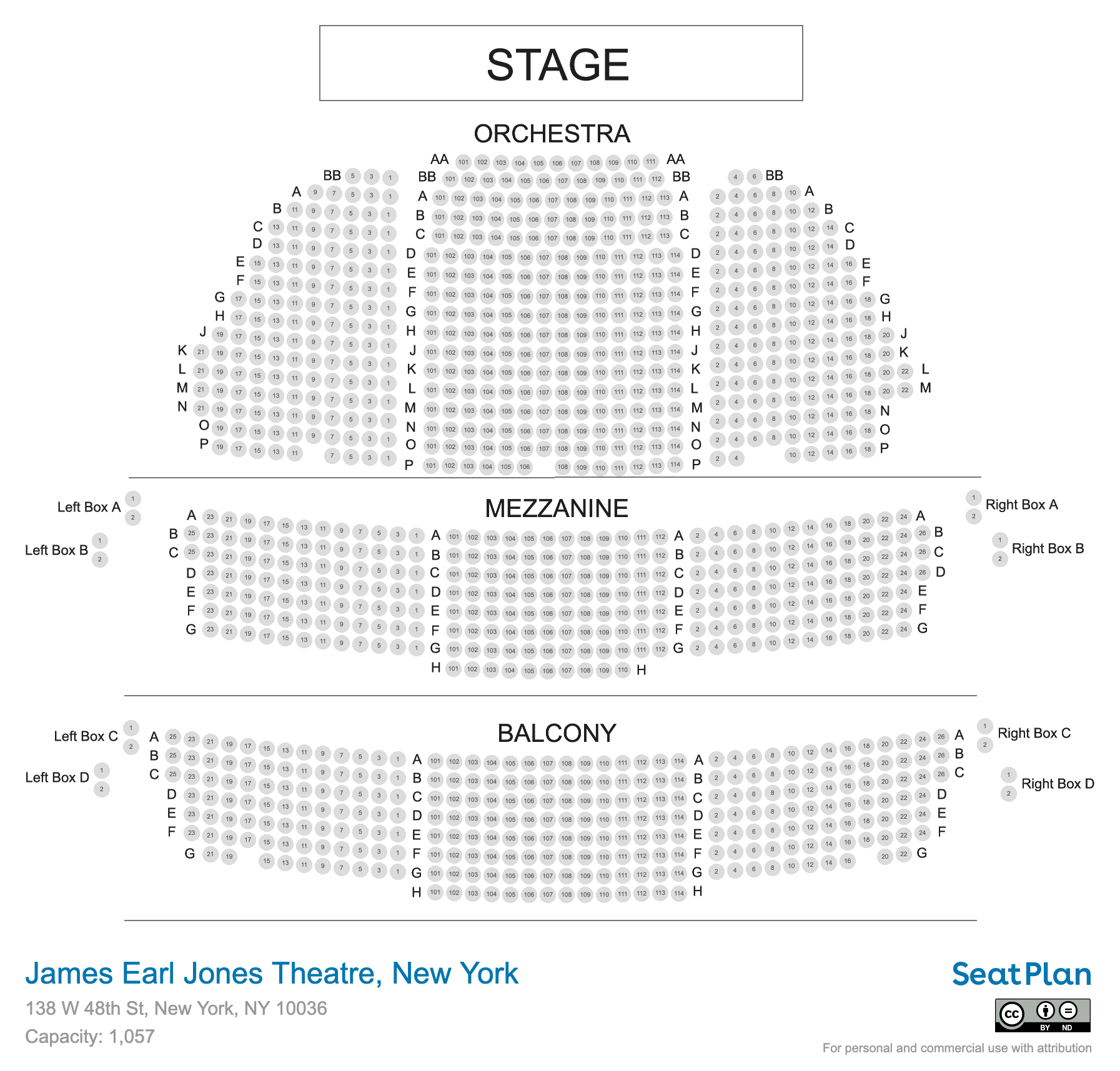 James Earl Jones Theatre Seating Chart