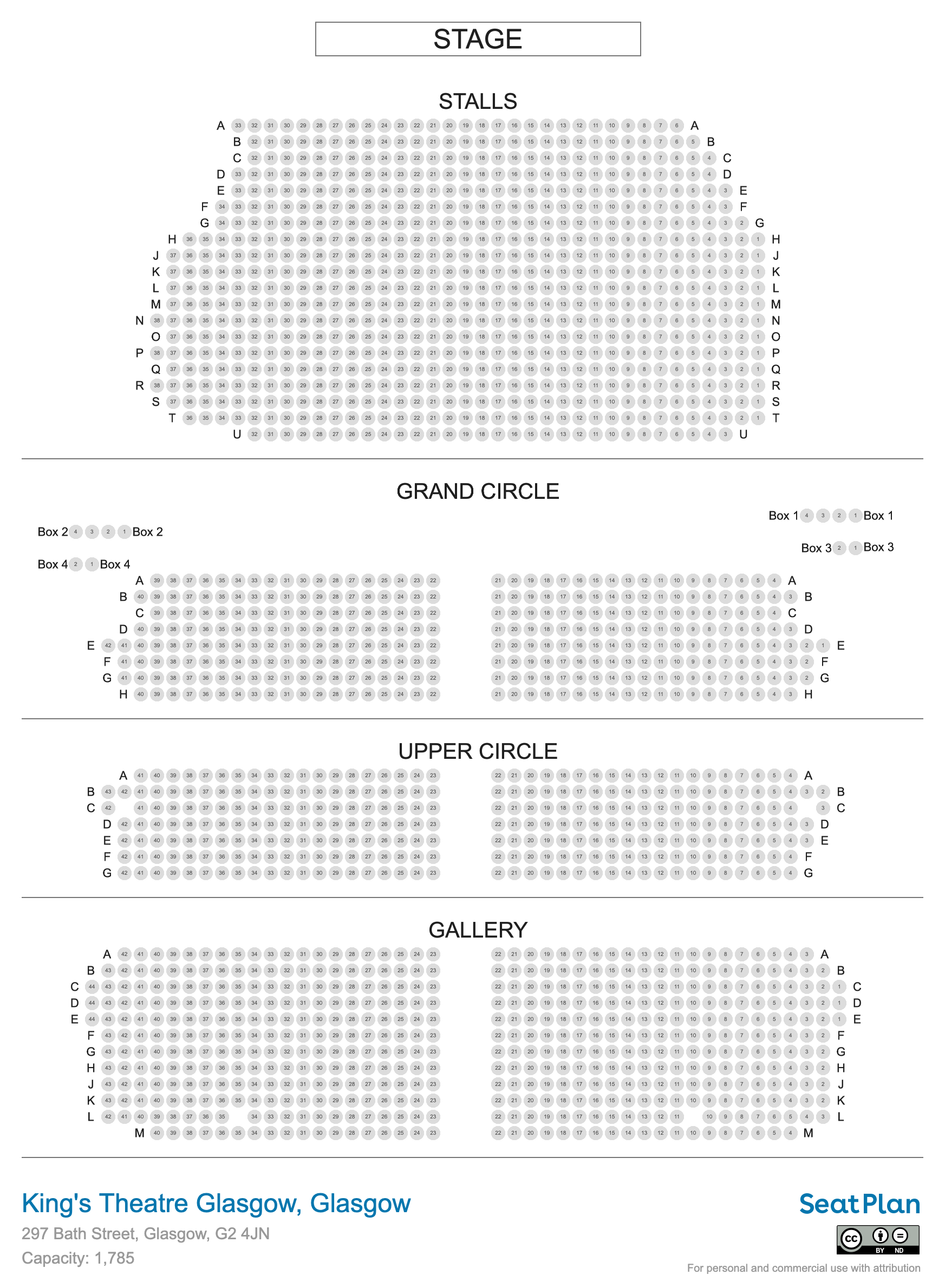 seating plan kings theatre glasgow