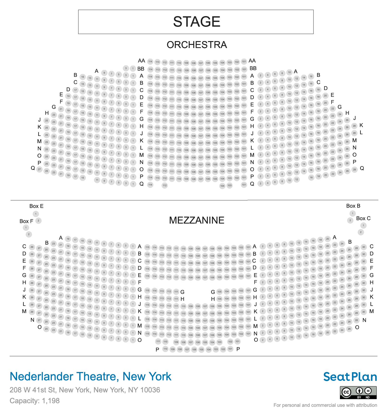 Nederlander Theatre New York Seating