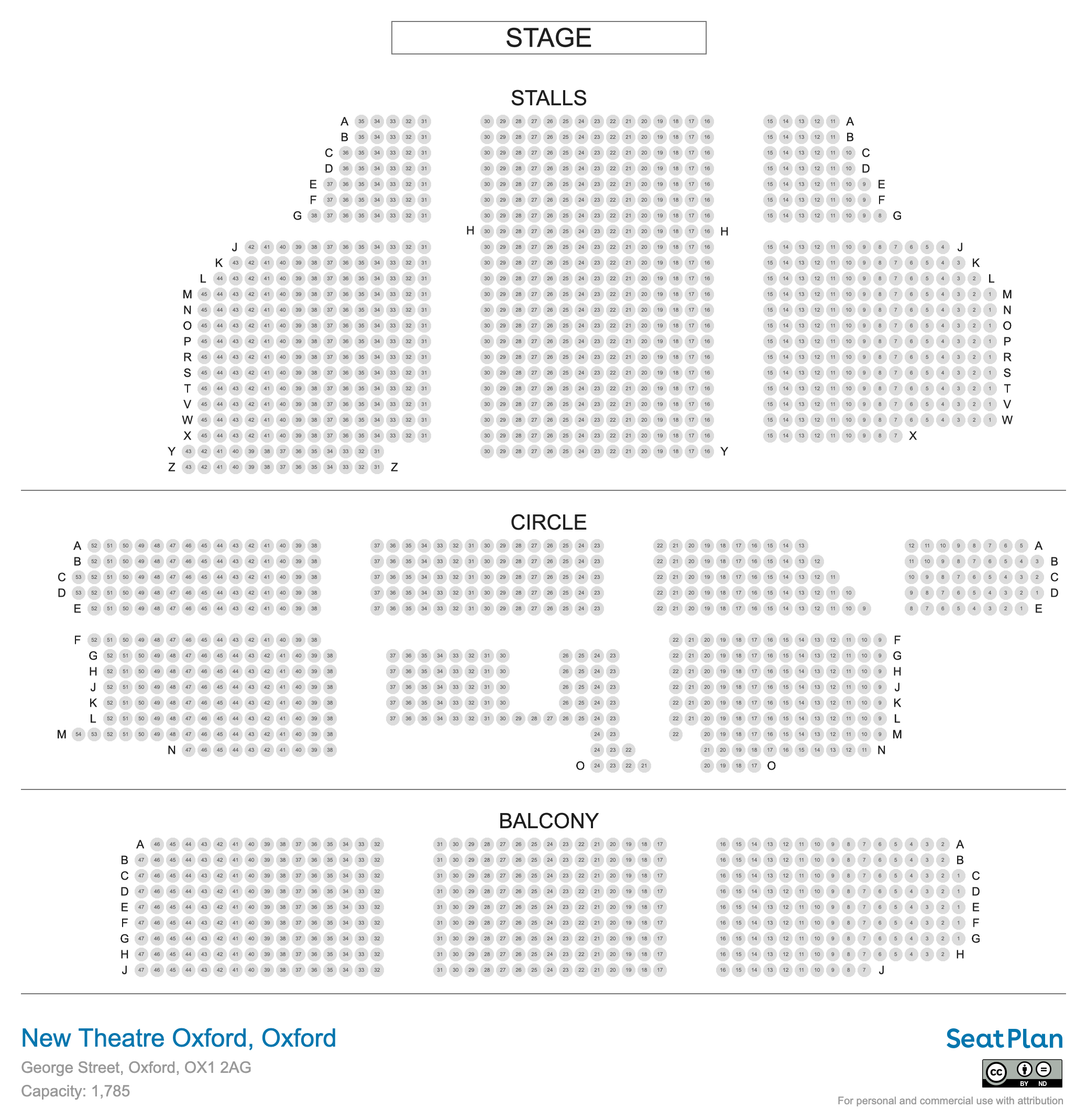 New Theatre Oxford Seating Plan