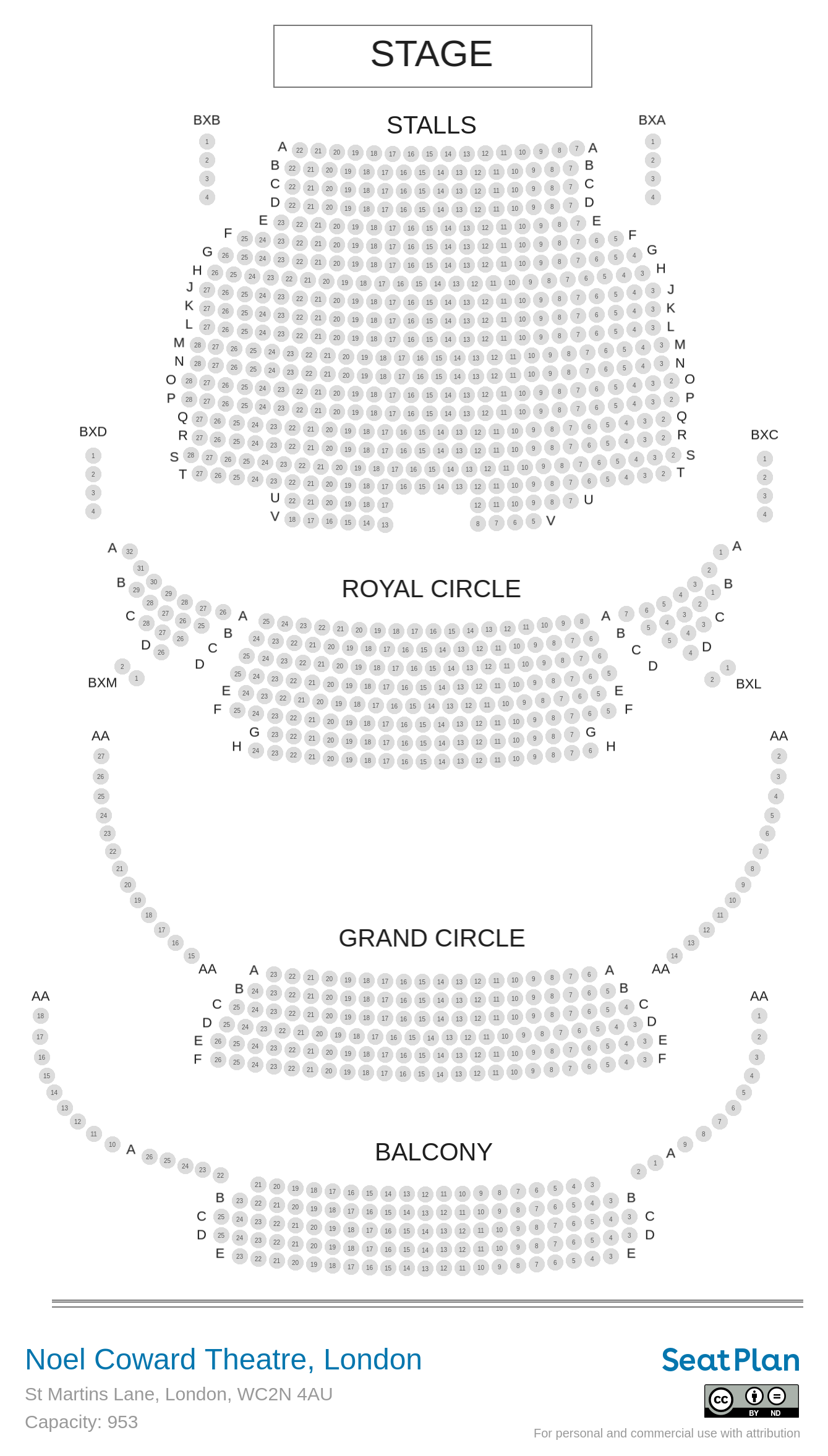 Noel Coward Theatre seating plan