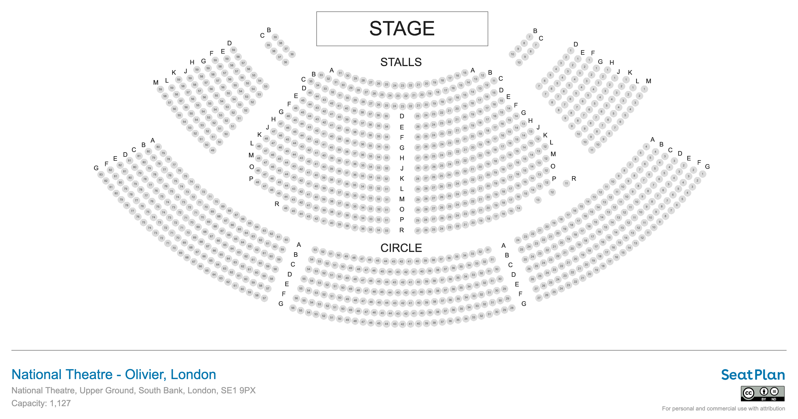 National Theatre - Olivier Seating Plan