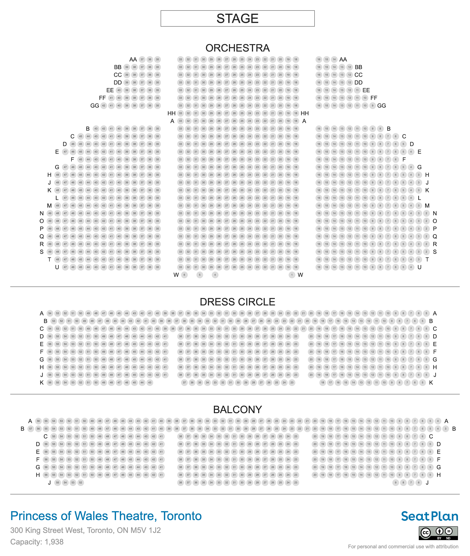 Princess of Wales Theatre Seating Chart