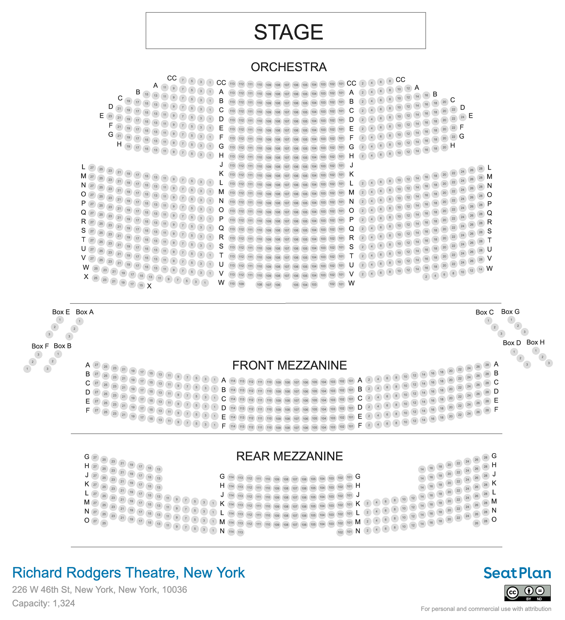 Richard Rodgers Theatre Seating Chart