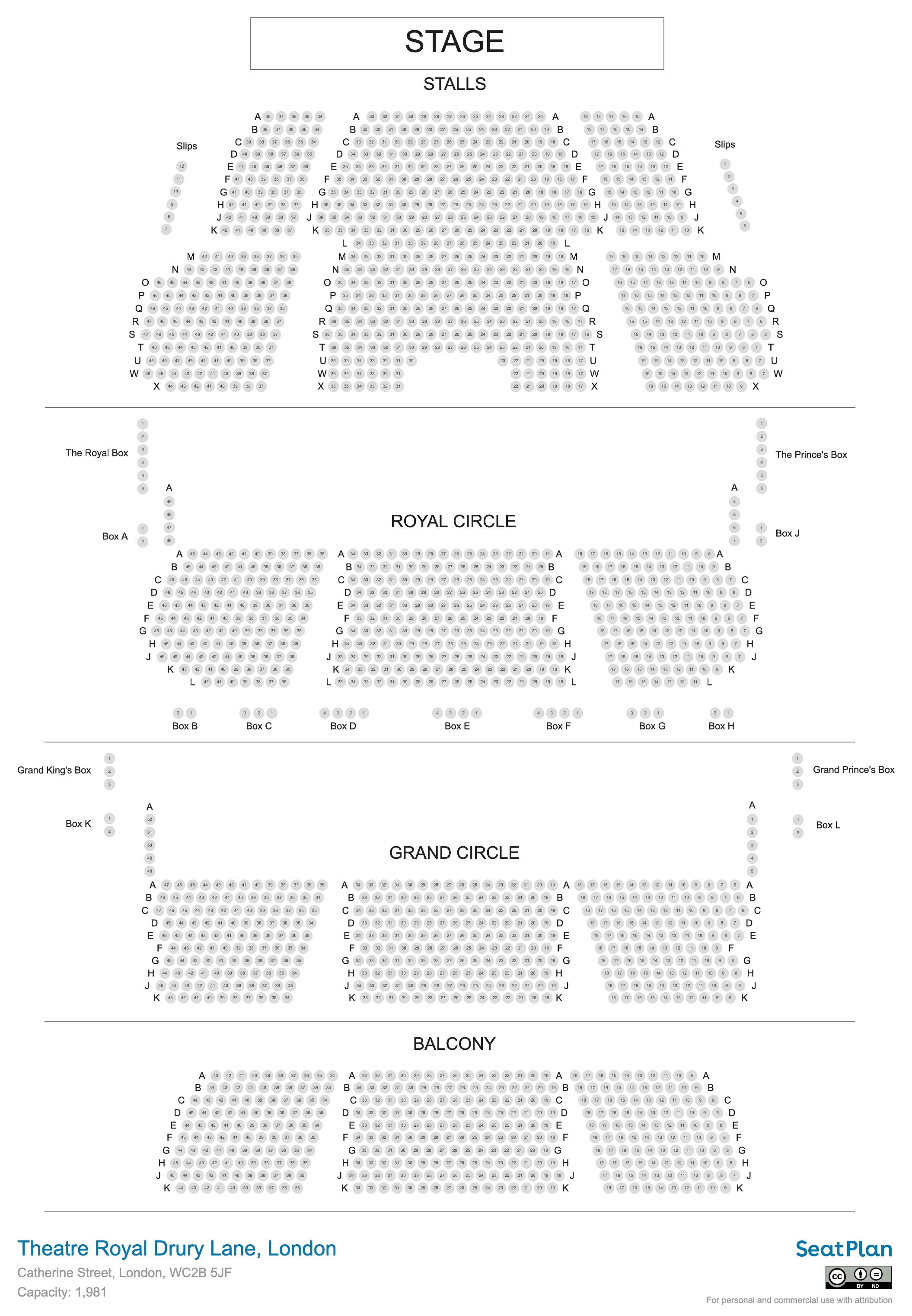 Theatre Royal Drury Lane seating plan