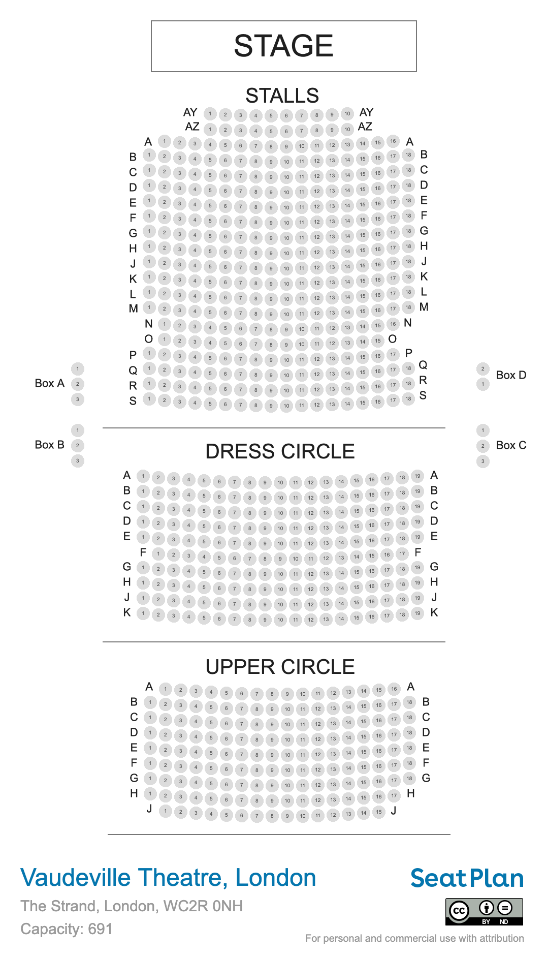 Vaudeville Theatre Seating Plan