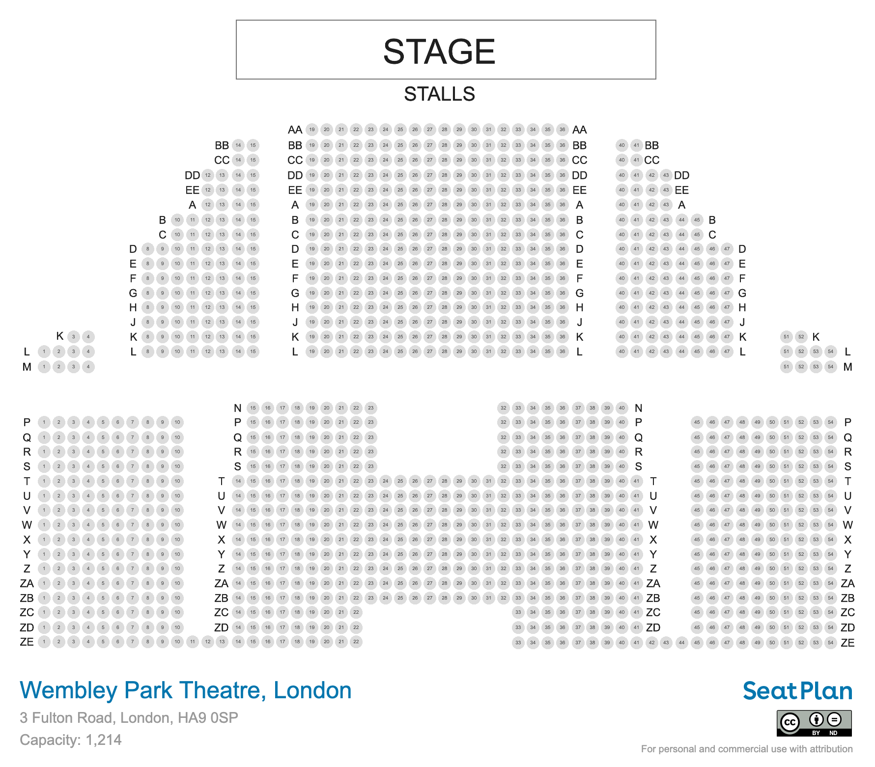 Wembley Park Theatre Seating Plan