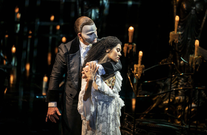 Killian Donnelly (Phantom) and Lucy St Louis (Christine) in The Phantom of the Opera