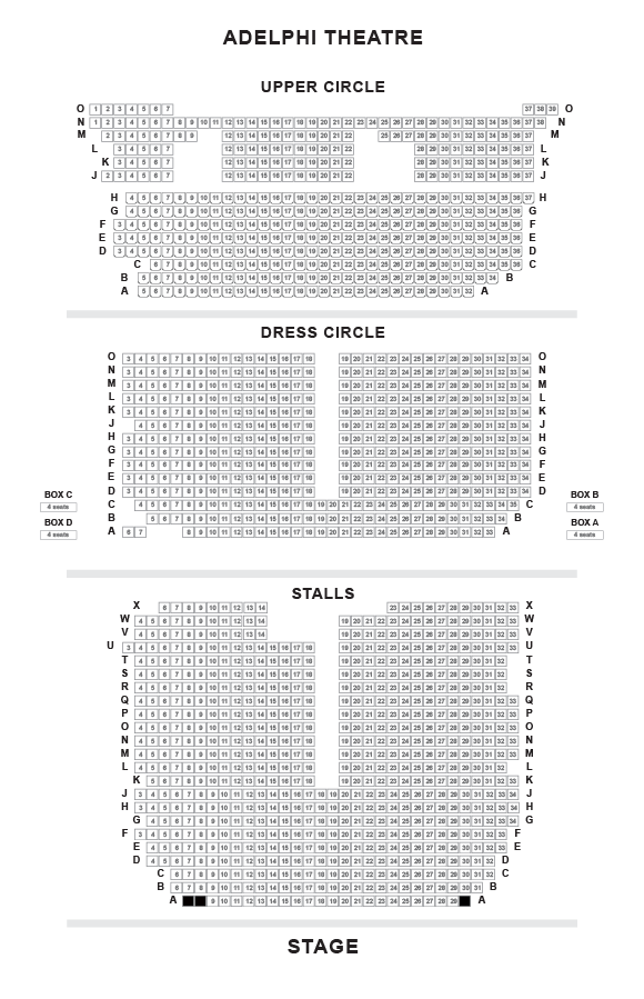 Adelphi Theatre seating plan