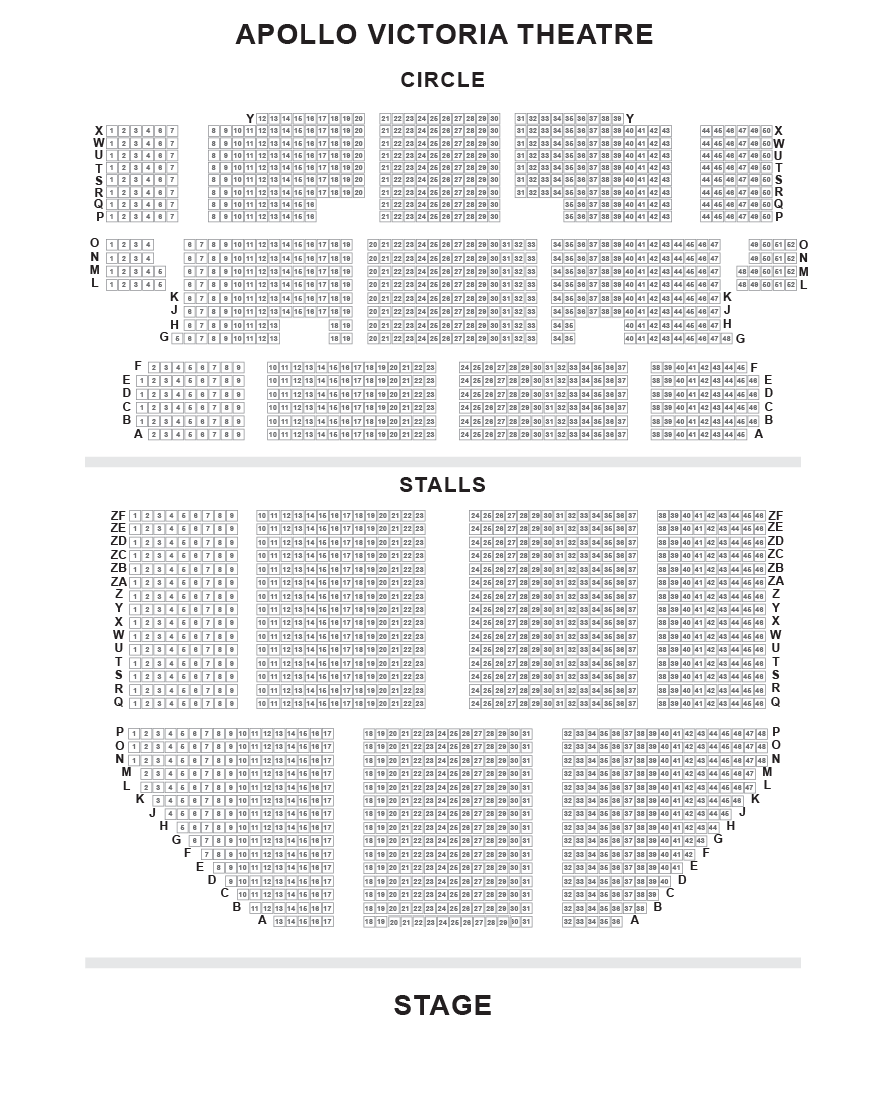 Apollo Victoria Theatre seating plan