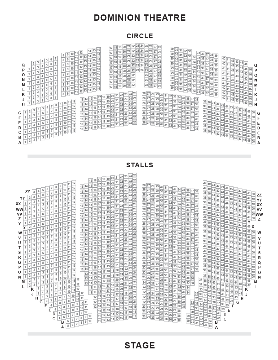 Dominion Theatre seating plan