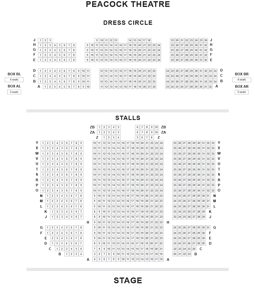 Peacock Theatre seating plan
