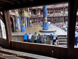 Shakespeare's Globe Theatre Lower Gallery - Bay P E93 view from seat photo