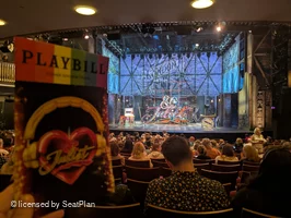Stephen Sondheim Theatre Orchestra R108 view from seat photo