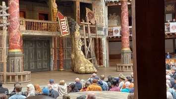 Shakespeare's Globe Theatre Lower Gallery - Bay L D55 view from seat photo