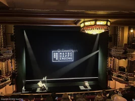 Belasco Theatre Mezzanine F105 view from seat photo