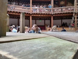 Shakespeare's Globe Theatre Yard Standing B4 view from seat photo