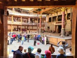 Shakespeare's Globe Theatre Lower Gallery - Bay E E33 view from seat photo
