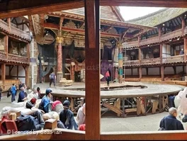 Shakespeare's Globe Theatre Lower Gallery - Bay J D52 view from seat photo
