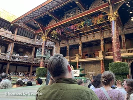 Shakespeare's Globe Theatre Yard Standing D47 view from seat photo