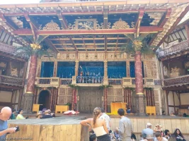 Shakespeare's Globe Theatre Yard Standing E6 view from seat photo