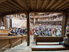 Shakespeare's Globe Theatre Lower Gallery - Bay N E88 view from seat photo