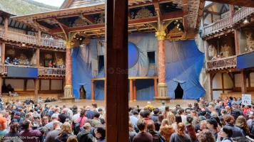 Shakespeare's Globe Theatre Lower Gallery - Bay G D34 view from seat photo