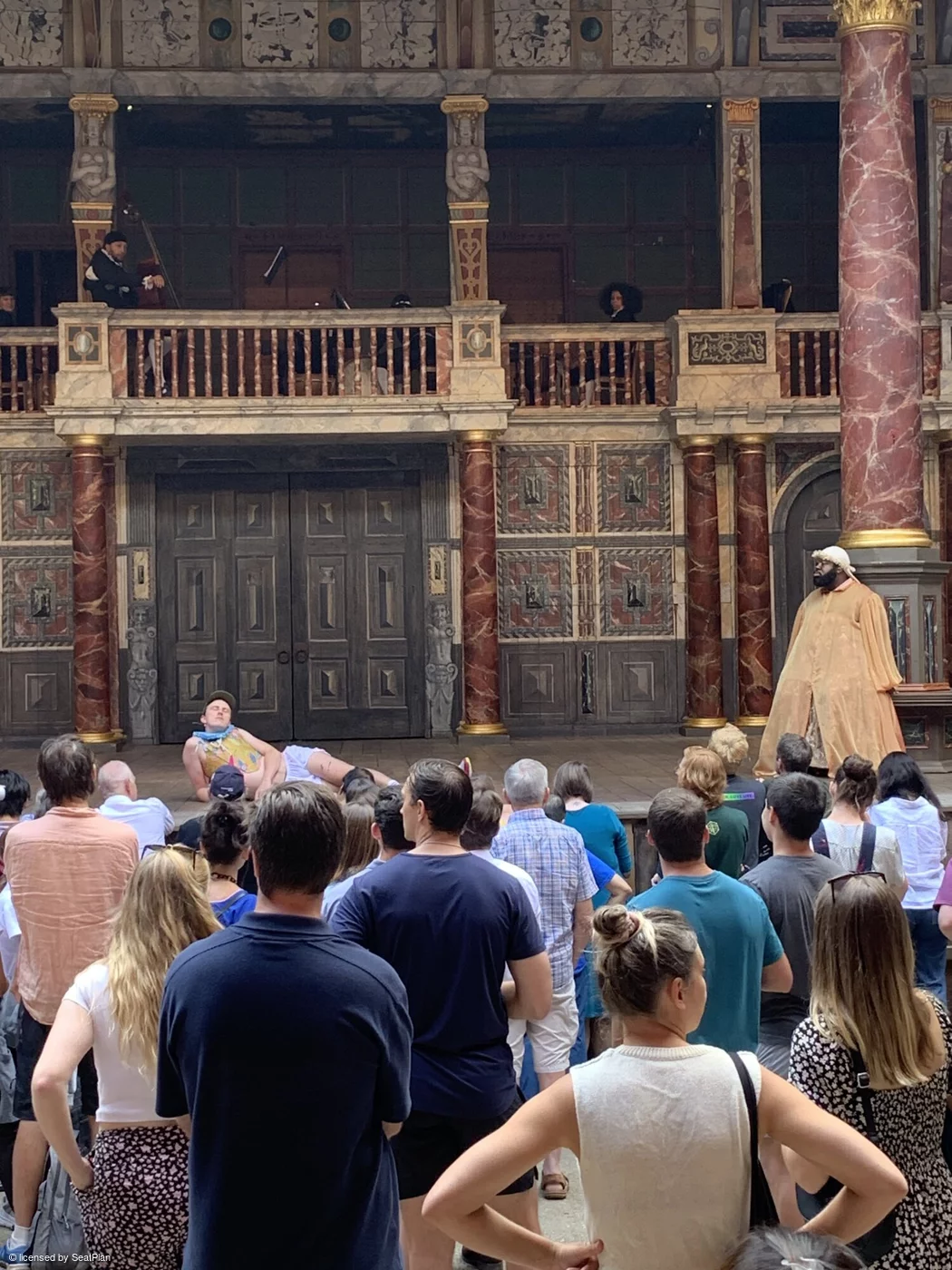Shakespeare's Globe Theatre Lower Gallery - Bay H B33 view from seat photo