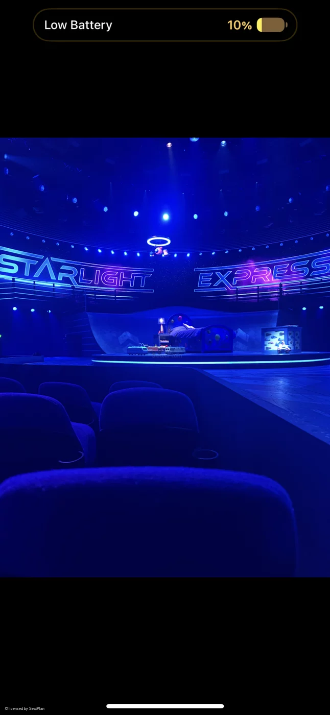 Wembley Park Theatre First Class Carriage 2 DD22 view from seat photo