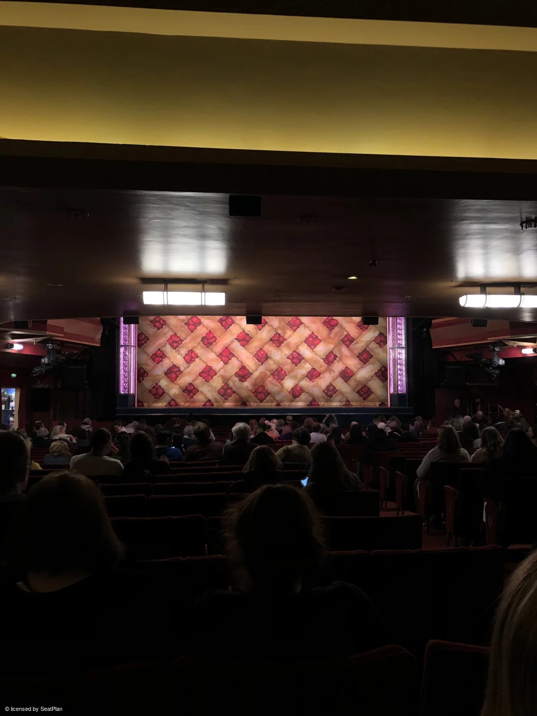 a seat view photo for a london access theatre tickets blog, showing the view from wheelchair accessible seat x23 at the adelphi theatre. 
