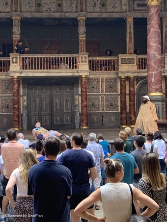 Shakespeare's Globe Theatre Lower Gallery - Bay H B33 view from seat photo