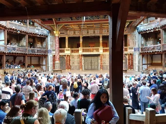 Shakespeare's Globe Theatre Lower Gallery - Bay H E52 view from seat photo