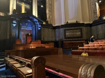 London County Hall Courtroom Stalls B27 view from seat photo