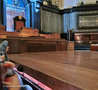 London County Hall Courtroom Stalls A6 view from seat photo