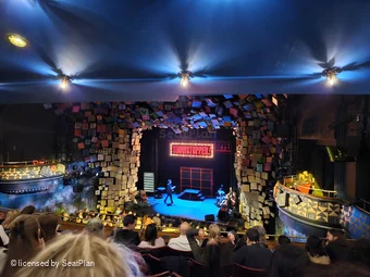 Cambridge Theatre Dress Circle F8 view from seat photo