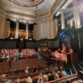 London County Hall Courtroom Stalls E151 view from seat photo