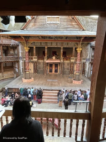 Shakespeare's Globe Theatre Middle Gallery - Bay H D33 view from seat photo