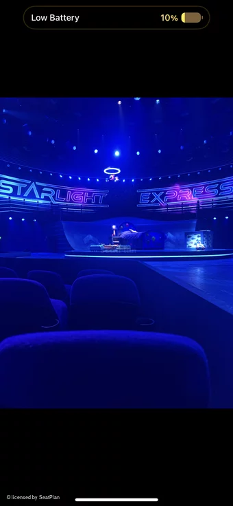 Wembley Park Theatre First Class Carriage 2 DD22 view from seat photo