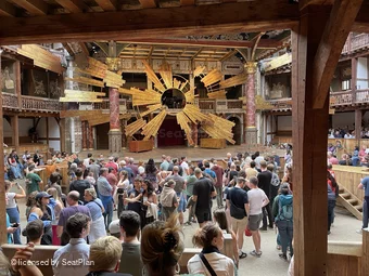 Shakespeare's Globe Theatre Lower Gallery - Bay J E62 view from seat photo