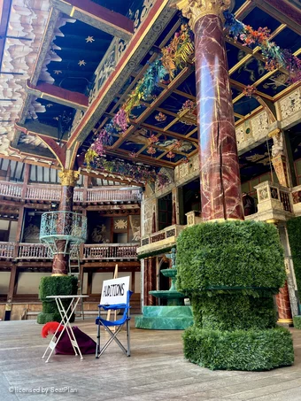 Shakespeare's Globe Theatre Yard Standing A43 view from seat photo