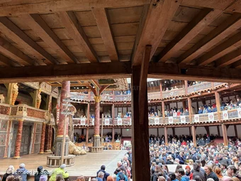 Shakespeare's Globe Theatre Lower Gallery - Bay N E91 view from seat photo
