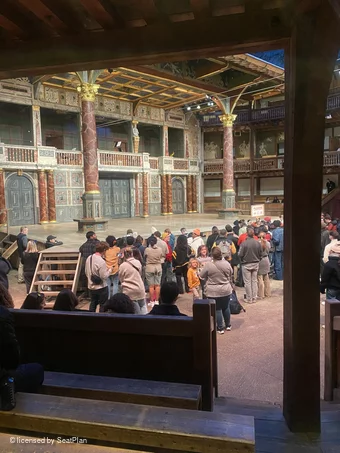 Shakespeare's Globe Theatre Lower Gallery - Bay L D61 view from seat photo