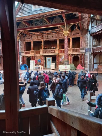 Shakespeare's Globe Theatre Lower Gallery - Bay G D32 view from seat photo