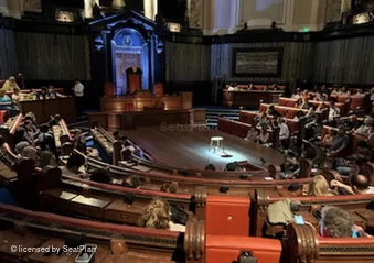 London County Hall Courtroom Stalls E128 view from seat photo