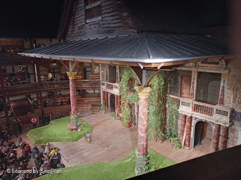 Shakespeare's Globe Theatre Upper Gallery - Bay D D6 view from seat photo