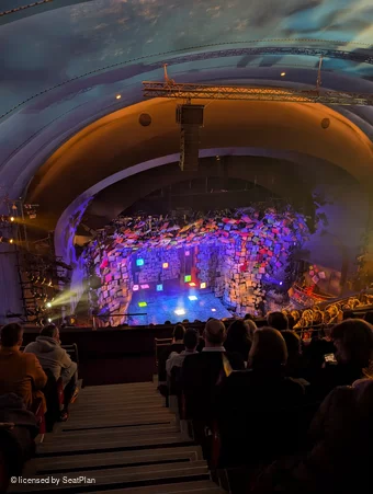 Cambridge Theatre Upper Circle M42 view from seat photo