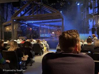 Minetta Lane Theatre Orchestra M1 view from seat photo