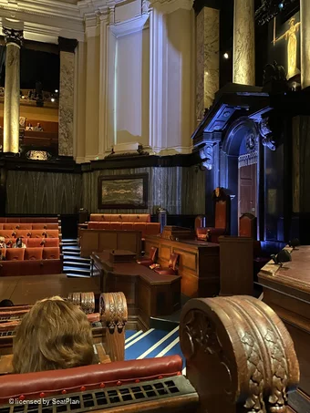 London County Hall Courtroom Stalls F201 view from seat photo