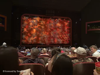 Minskoff Theatre Orchestra U108 view from seat photo